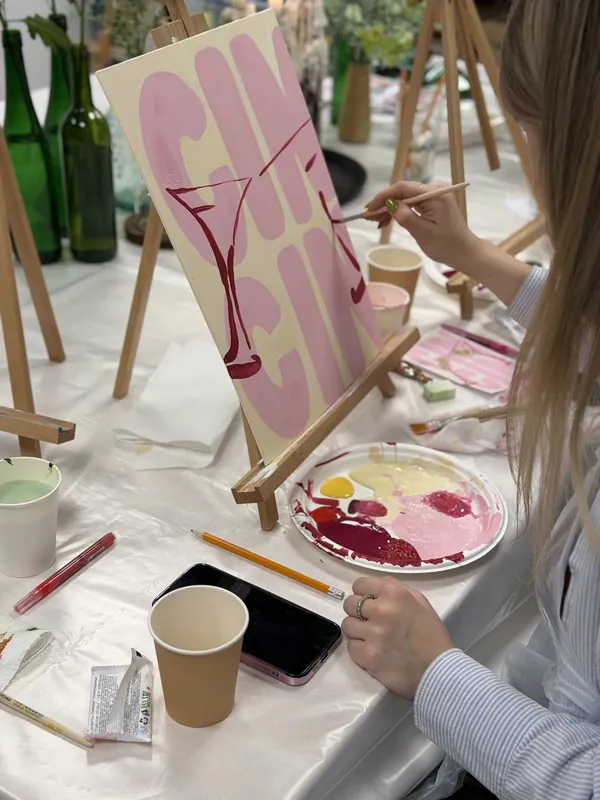 90s Sip & Paint Workshop: Canvas & Retro Vibes