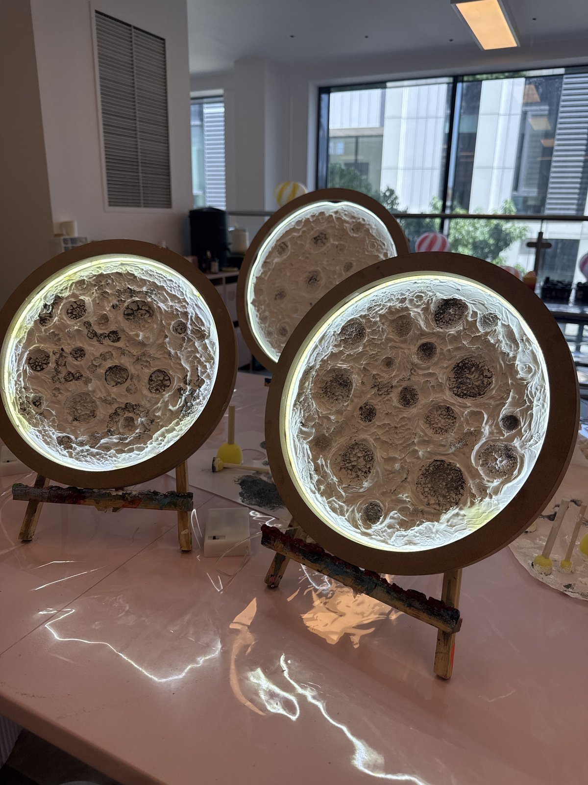 Textured LED Moon Art Workshop: Sculpt Your Own Glowing Lunar Piece